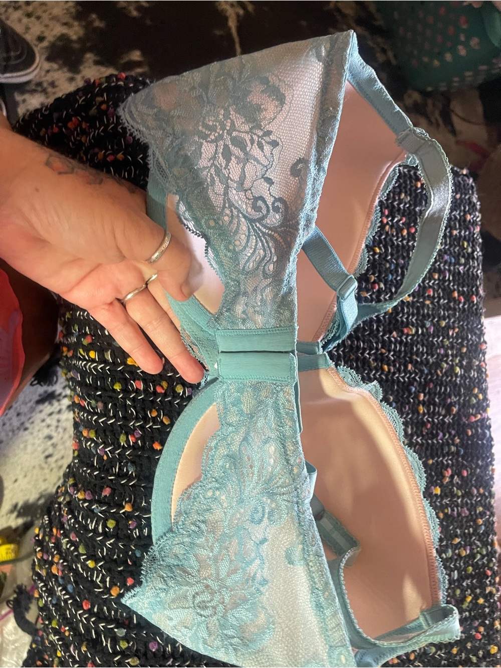 Brand new, never worn Le Mystere Light Blue Lace Underwire Bra - Picture 4 of 6